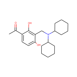 CC(=O)c1ccc(O)c(CN(C2CCCCC2)C2CCCCC2)c1O ZINC000031670202