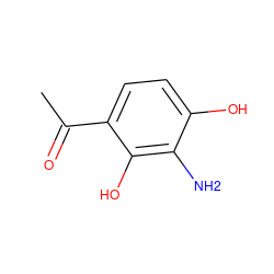 CC(=O)c1ccc(O)c(N)c1O ZINC000029129622