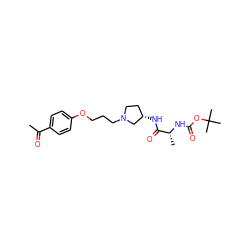 CC(=O)c1ccc(OCCCN2CC[C@H](NC(=O)[C@@H](C)NC(=O)OC(C)(C)C)C2)cc1 ZINC000026818893