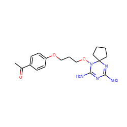 CC(=O)c1ccc(OCCCON2C(N)=NC(N)=NC23CCCC3)cc1 ZINC000072106318