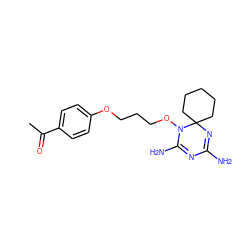 CC(=O)c1ccc(OCCCON2C(N)=NC(N)=NC23CCCCC3)cc1 ZINC000072105270