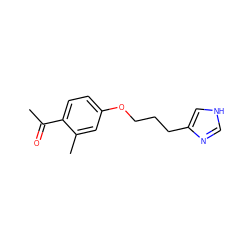 CC(=O)c1ccc(OCCCc2c[nH]cn2)cc1C ZINC000013814601