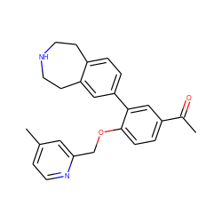 CC(=O)c1ccc(OCc2cc(C)ccn2)c(-c2ccc3c(c2)CCNCC3)c1 ZINC000205440063