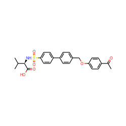 CC(=O)c1ccc(OCc2ccc(-c3ccc(S(=O)(=O)N[C@@H](C(=O)O)C(C)C)cc3)cc2)cc1 ZINC000035999010