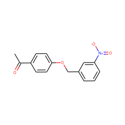 CC(=O)c1ccc(OCc2cccc([N+](=O)[O-])c2)cc1 ZINC000014737779