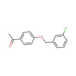 CC(=O)c1ccc(OCc2cccc(Cl)c2)cc1 ZINC000019806286