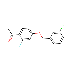 CC(=O)c1ccc(OCc2cccc(Cl)c2)cc1F ZINC000223136661