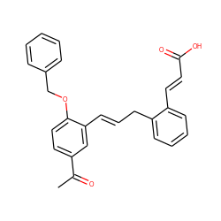 CC(=O)c1ccc(OCc2ccccc2)c(/C=C/Cc2ccccc2/C=C/C(=O)O)c1 ZINC000034296419