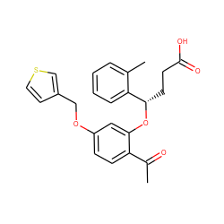 CC(=O)c1ccc(OCc2ccsc2)cc1O[C@@H](CCC(=O)O)c1ccccc1C ZINC000013780327