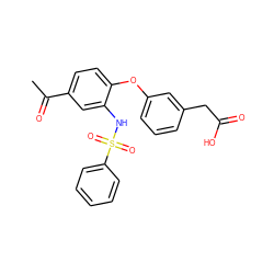 CC(=O)c1ccc(Oc2cccc(CC(=O)O)c2)c(NS(=O)(=O)c2ccccc2)c1 ZINC000045319121