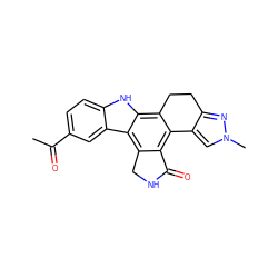 CC(=O)c1ccc2[nH]c3c4c(c5c(c3c2c1)CNC5=O)-c1cn(C)nc1CC4 ZINC000029125452