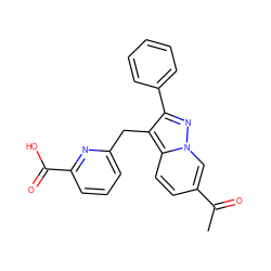 CC(=O)c1ccc2c(Cc3cccc(C(=O)O)n3)c(-c3ccccc3)nn2c1 ZINC000216340163