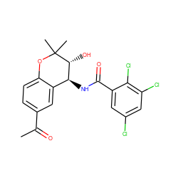 CC(=O)c1ccc2c(c1)[C@H](NC(=O)c1cc(Cl)cc(Cl)c1Cl)[C@@H](O)C(C)(C)O2 ZINC000026733160