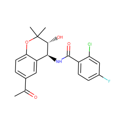 CC(=O)c1ccc2c(c1)[C@H](NC(=O)c1ccc(F)cc1Cl)[C@@H](O)C(C)(C)O2 ZINC000026740960