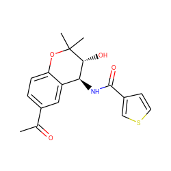 CC(=O)c1ccc2c(c1)[C@H](NC(=O)c1ccsc1)[C@@H](O)C(C)(C)O2 ZINC000003823819