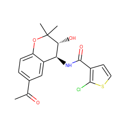 CC(=O)c1ccc2c(c1)[C@H](NC(=O)c1ccsc1Cl)[C@@H](O)C(C)(C)O2 ZINC000026738898