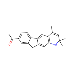 CC(=O)c1ccc2c(c1)Cc1cc3c(cc1-2)C(C)=CC(C)(C)N3 ZINC000024611185