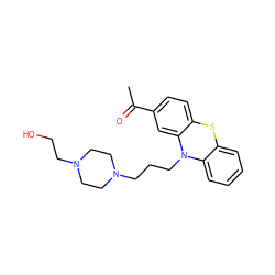 CC(=O)c1ccc2c(c1)N(CCCN1CCN(CCO)CC1)c1ccccc1S2 ZINC000022446634