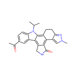 CC(=O)c1ccc2c(c1)c1c3c(c4c(c1n2C(C)C)CCc1nn(C)cc1-4)C(=O)NC3 ZINC000029125353