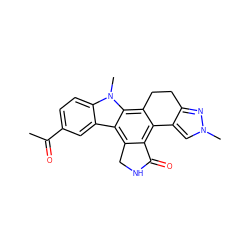 CC(=O)c1ccc2c(c1)c1c3c(c4c(c1n2C)CCc1nn(C)cc1-4)C(=O)NC3 ZINC000029125407