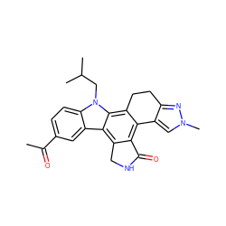 CC(=O)c1ccc2c(c1)c1c3c(c4c(c1n2CC(C)C)CCc1nn(C)cc1-4)C(=O)NC3 ZINC000029125354