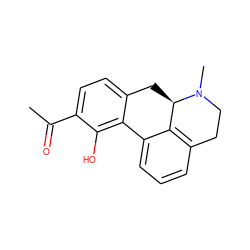 CC(=O)c1ccc2c(c1O)-c1cccc3c1[C@@H](C2)N(C)CC3 ZINC000013757595