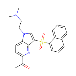 CC(=O)c1ccc2c(n1)c(S(=O)(=O)c1cccc3ccccc13)cn2CCN(C)C ZINC000045254435