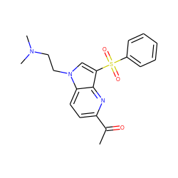 CC(=O)c1ccc2c(n1)c(S(=O)(=O)c1ccccc1)cn2CCN(C)C ZINC000045287636