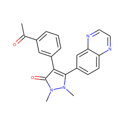 CC(=O)c1cccc(-c2c(-c3ccc4nccnc4c3)n(C)n(C)c2=O)c1 ZINC000045391924