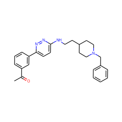 CC(=O)c1cccc(-c2ccc(NCCC3CCN(Cc4ccccc4)CC3)nn2)c1 ZINC000013863640