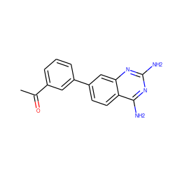 CC(=O)c1cccc(-c2ccc3c(N)nc(N)nc3c2)c1 ZINC000072114148