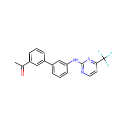 CC(=O)c1cccc(-c2cccc(Nc3nccc(C(F)(F)F)n3)c2)c1 ZINC001772646638