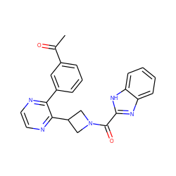 CC(=O)c1cccc(-c2nccnc2C2CN(C(=O)c3nc4ccccc4[nH]3)C2)c1 ZINC000144452799