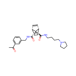 CC(=O)c1cccc(CNC(=O)[C@@H]2[C@@H]3C=C[C@H]([C@H]2C(=O)NCCCCN2CCCC2)C32CC2)c1 ZINC000168493689