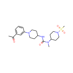 CC(=O)c1cccc(N2CCC(NC(=O)N(C)C3CCN(S(C)(=O)=O)CC3)CC2)c1 ZINC000029126575