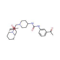 CC(=O)c1cccc(NC(=O)NC2CCN(CC3=C[C@H]4CCC[C@@H](C3)N4C(C)=O)CC2)c1 ZINC000028979957