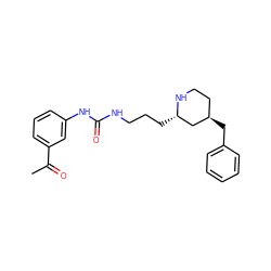 CC(=O)c1cccc(NC(=O)NCCC[C@H]2C[C@H](Cc3ccccc3)CCN2)c1 ZINC000033987516