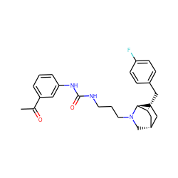 CC(=O)c1cccc(NC(=O)NCCCN2C[C@H]3CC[C@H]2[C@H](Cc2ccc(F)cc2)C3)c1 ZINC000254093084