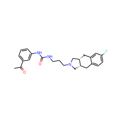 CC(=O)c1cccc(NC(=O)NCCCN2C[C@H]3Cc4ccc(F)cc4C[C@H]3C2)c1 ZINC000001550873