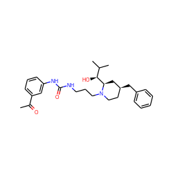 CC(=O)c1cccc(NC(=O)NCCCN2CC[C@H](Cc3ccccc3)C[C@@H]2[C@@H](O)C(C)C)c1 ZINC000013443663