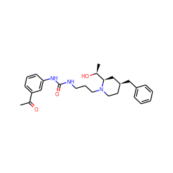 CC(=O)c1cccc(NC(=O)NCCCN2CC[C@H](Cc3ccccc3)C[C@@H]2[C@H](C)O)c1 ZINC000013443647