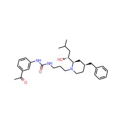 CC(=O)c1cccc(NC(=O)NCCCN2CC[C@H](Cc3ccccc3)C[C@@H]2[C@H](O)CC(C)C)c1 ZINC000013443675