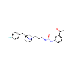 CC(=O)c1cccc(NC(=O)NCCCN2CC3(Cc4ccc(F)cc4)CCC2CC3)c1 ZINC000029396927