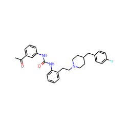 CC(=O)c1cccc(NC(=O)Nc2ccccc2CCN2CCC(Cc3ccc(F)cc3)CC2)c1 ZINC000013475812