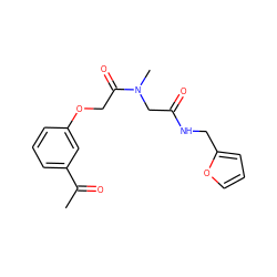 CC(=O)c1cccc(OCC(=O)N(C)CC(=O)NCc2ccco2)c1 ZINC000008429137