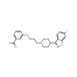 CC(=O)c1cccc(OCCCN2CCC(c3noc4cc(F)ccc34)CC2)c1 ZINC000013740877