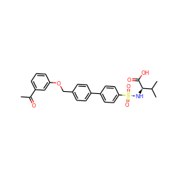 CC(=O)c1cccc(OCc2ccc(-c3ccc(S(=O)(=O)N[C@@H](C(=O)O)C(C)C)cc3)cc2)c1 ZINC000035850634