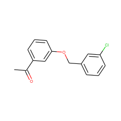 CC(=O)c1cccc(OCc2cccc(Cl)c2)c1 ZINC000019806341