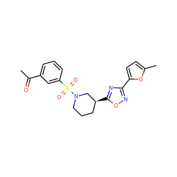 CC(=O)c1cccc(S(=O)(=O)N2CCC[C@H](c3nc(-c4ccc(C)o4)no3)C2)c1 ZINC000001364629