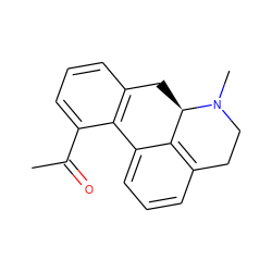 CC(=O)c1cccc2c1-c1cccc3c1[C@@H](C2)N(C)CC3 ZINC000013757613